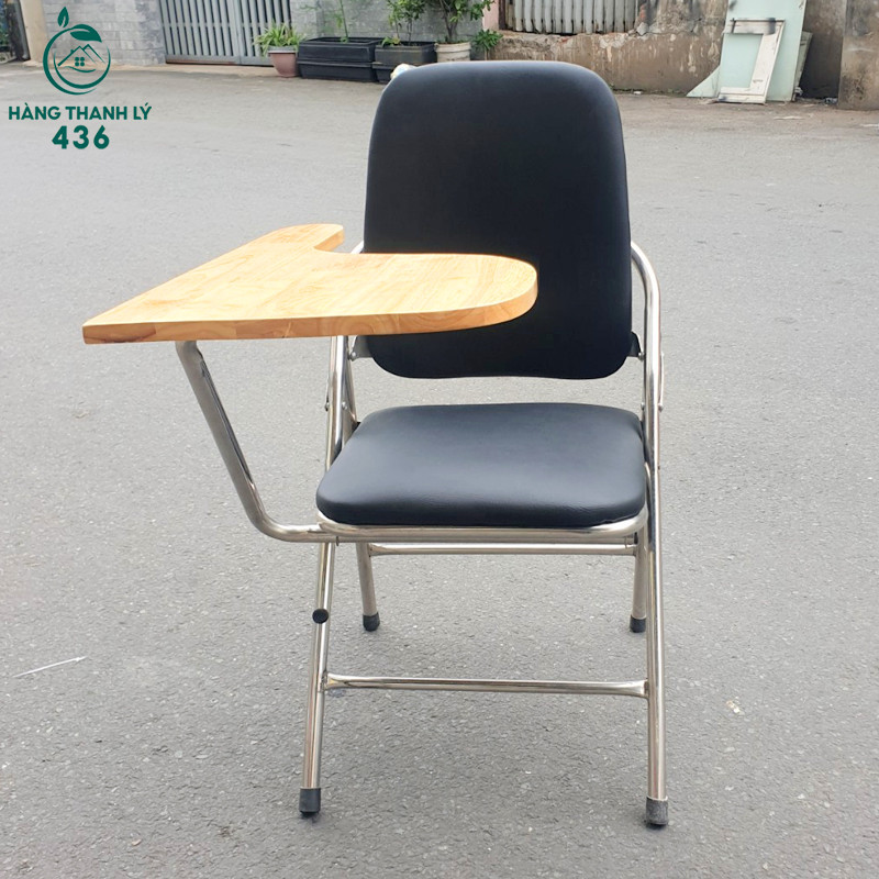 ghế gấp liền bàn học sinh thanh lý chất liệu gỗ công nghiệp và kim loại