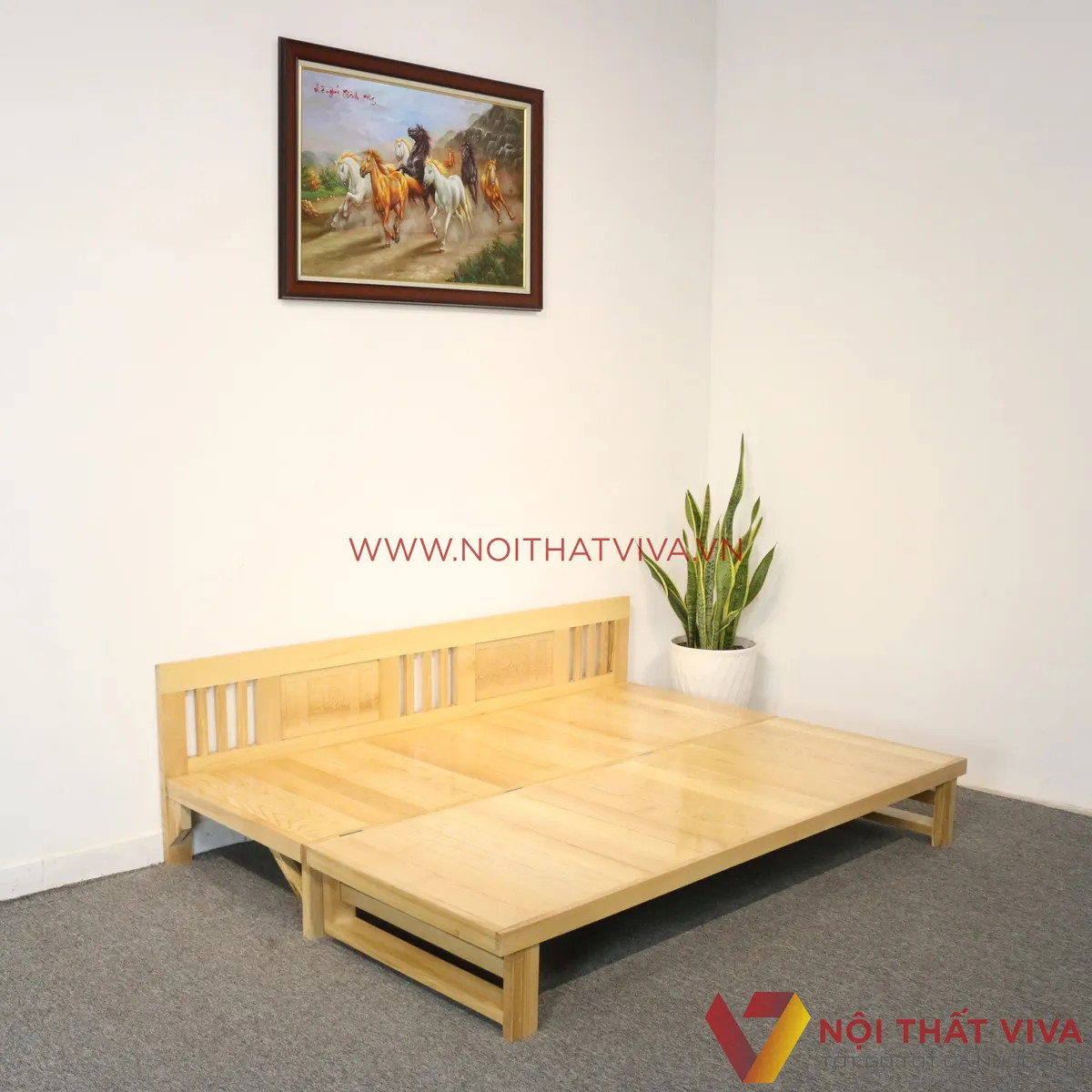 Ghế gỗ gấp thành giường với chất liệu gỗ tự nhiên bền đẹp