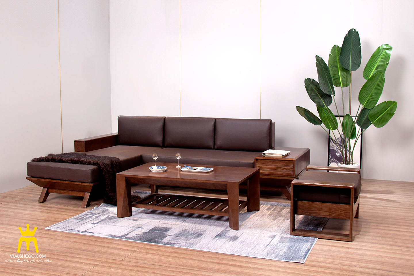 Ghế gỗ tần bì góc chữ L tối ưu không gian sống