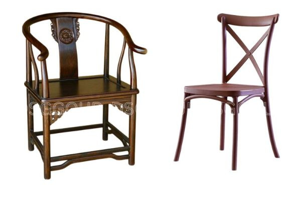Ghế gỗ tựa lưng cong phong cách cổ điển với những đường chạm khắc tinh xảo