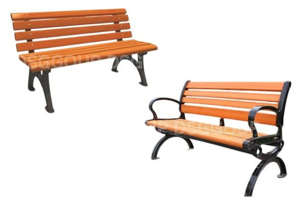 Ghế gỗ tựa lưng cong trang trí sân vườn, chống chịu thời tiết tốt