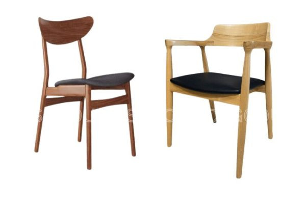 Ghế gỗ tựa lưng thấp cho phòng khách hiện đại