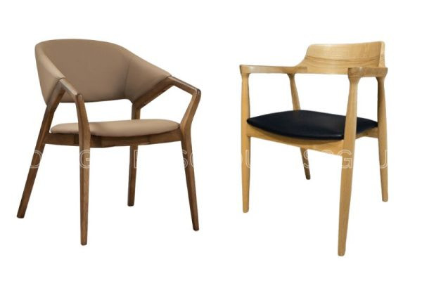 Ghế gỗ tựa lưng thấp tối giản