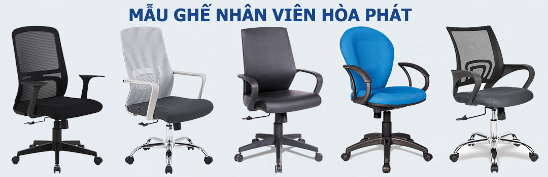 Ghế Hòa Phát văn phòng dành cho nhân viên với tựa lưng lưới thoáng khí