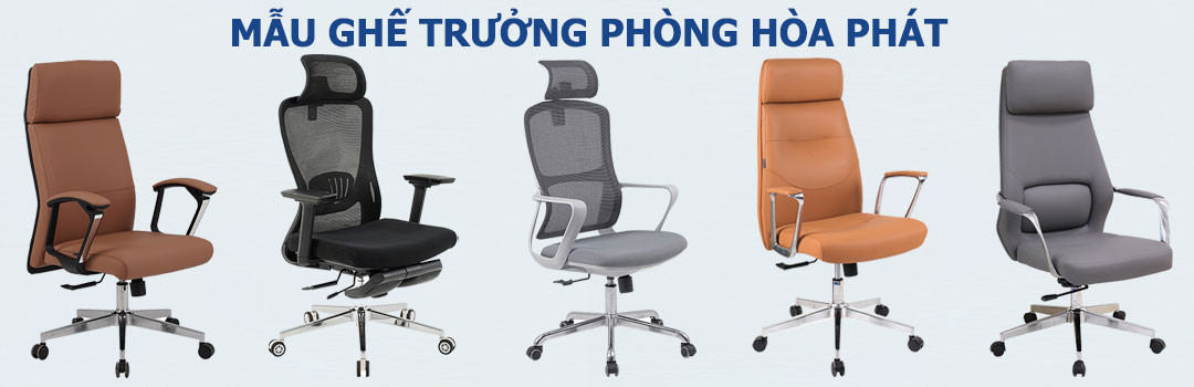 Ghế Hòa Phát văn phòng trưởng phòng bọc da sang trọng, có tay vịn
