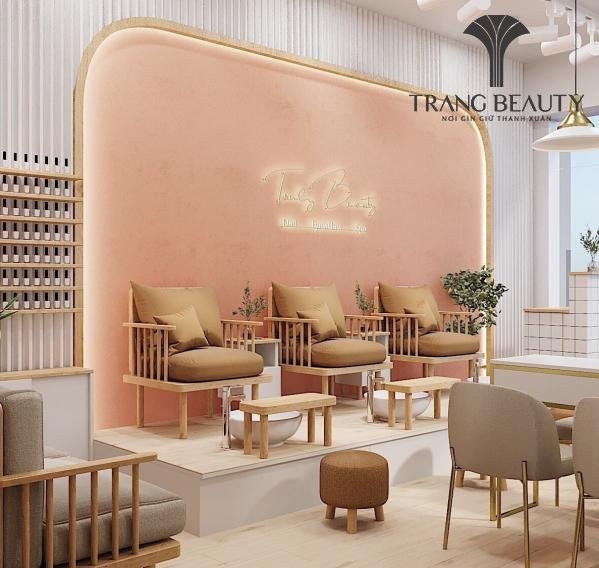 Ghế làm móng chân dạng sofa gỗ không thể sang trọng hơn