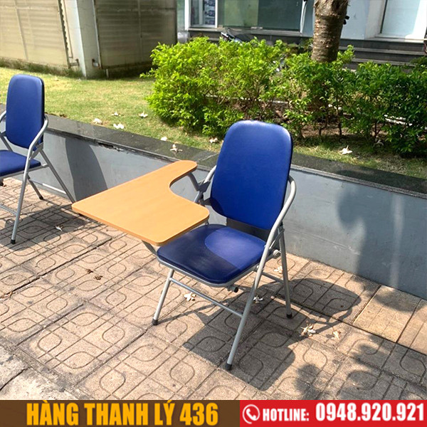 ghế liền bàn cũ chân sắt thanh lý mặt gỗ ép công nghiệp
