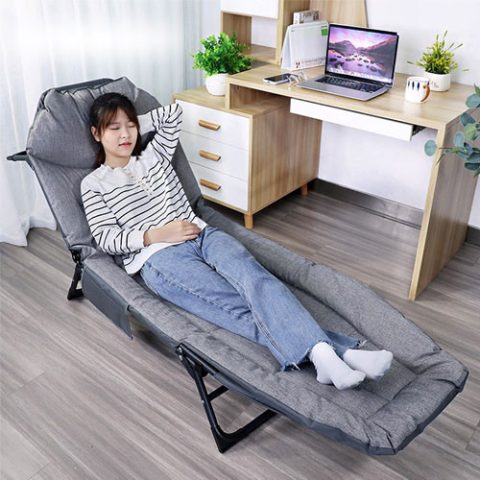 Ghế nghỉ trưa văn phòng với khung thép chắc chắn và nệm êm ái