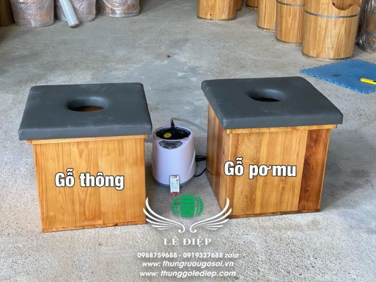 Ghế ngồi xông vùng kín gỗ Pơ Mu cao cấp