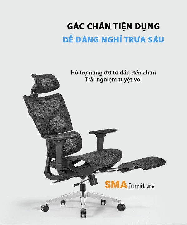 Ghế ngủ văn phòng nhỏ gọn tích hợp gác chân tiện lợi