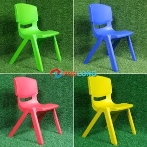Ghế nhựa mầm non đúc nguyên khối nhiều màu sắc, an toàn cho bé