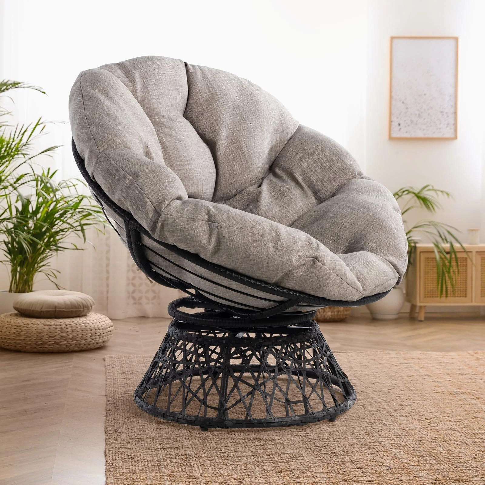 Ghế nhựa nằm thư giãn Papasan đơn với hình dáng đặc trưng