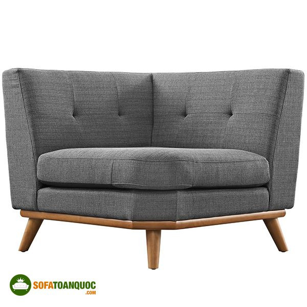 Ghế sofa 1 người ngồi thiết kế góc vuông bọc vải nỉ xám sang trọng
