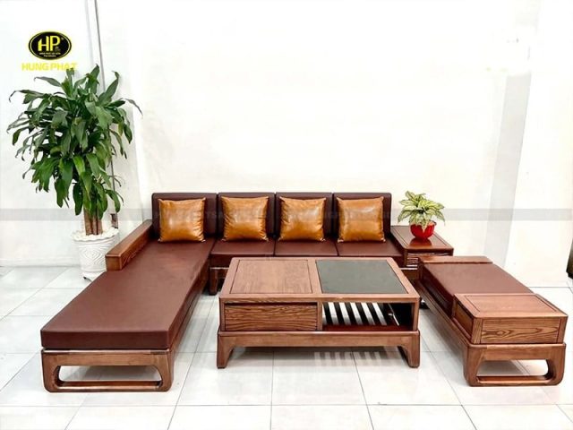 Ghế sofa chân quỳ gỗ sồi