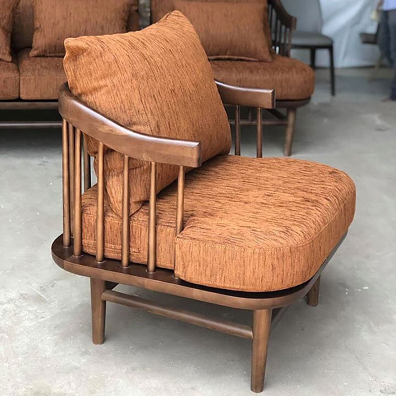 Ghế sofa đơn 1 chỗ ngồi khung gỗ tự nhiên với đệm bọc vải