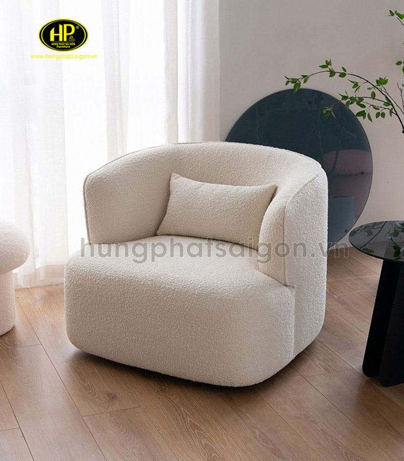 Ghế sofa đơn 1 chỗ ngồi màu xanh lá cây trong góc thư giãn