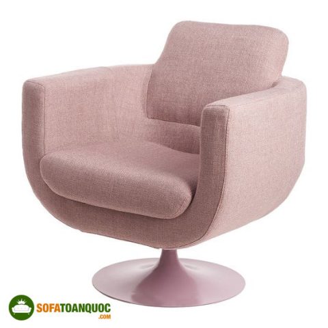 Ghế sofa đơn xoay bọc vải bố màu kem