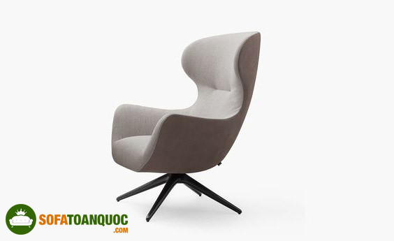 Ghế sofa đơn xoay bọc vải tựa lưng cao