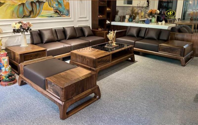 ghế sofa gỗ óc chó hiện đại 03