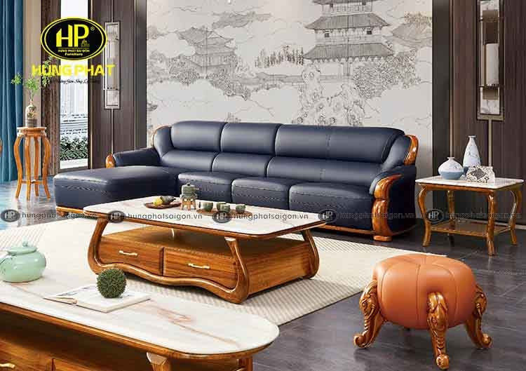 Ghế sofa góc L gỗ mun bền đẹp, sang trọng tại Nghệ An