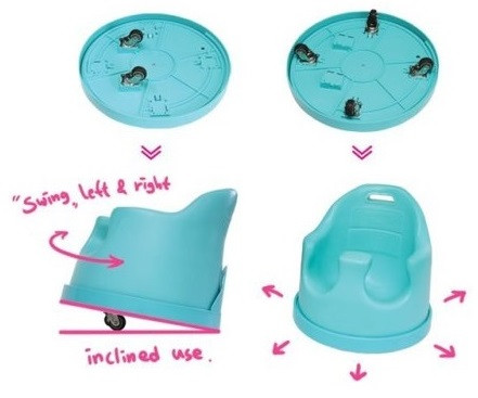 Ghế tập ngồi Bonbebe màu be ở chế độ nghiêng nhẹ nhàng cho bé 3-4 tháng