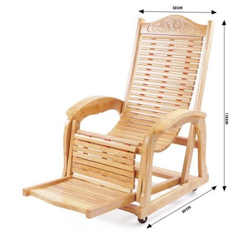 Ghế thư giãn bập bênh gỗ tự nhiên với thiết kế gập gọn và dây nan chắc chắn