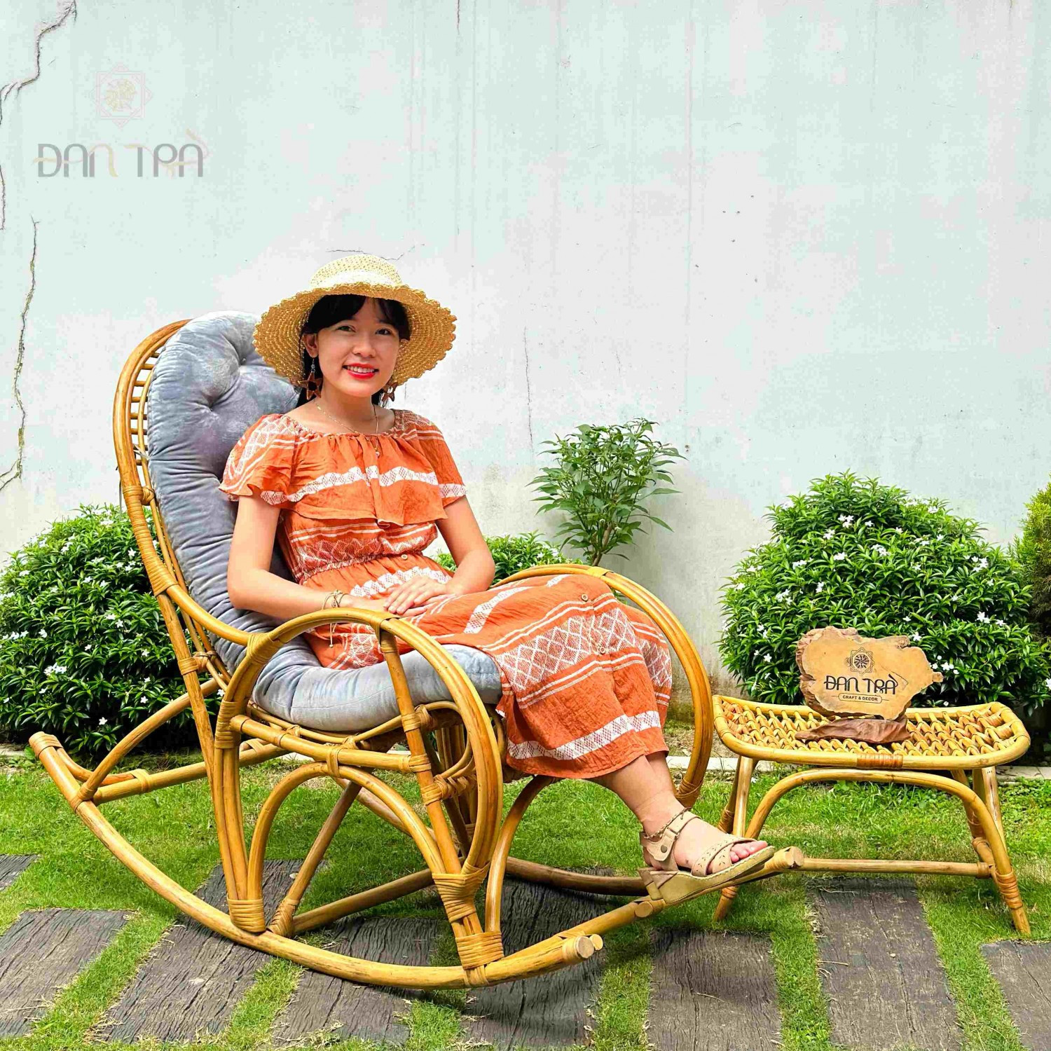 Ghế thư giãn bập bênh mây