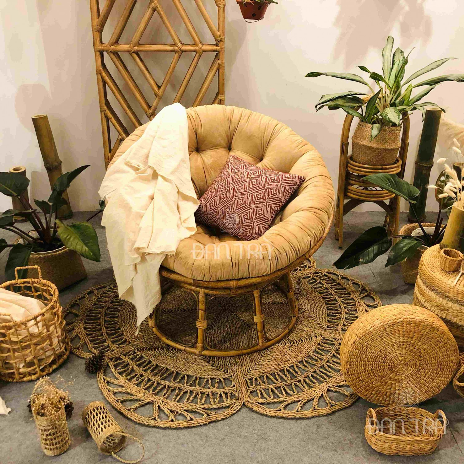 Ghế tựa mây Papasan thư giãn