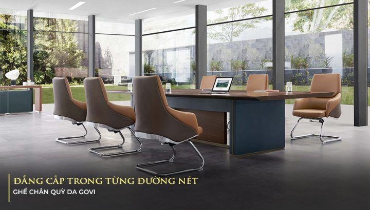 Ghế văn phòng bọc da sang trọng với thiết kế hiện đại