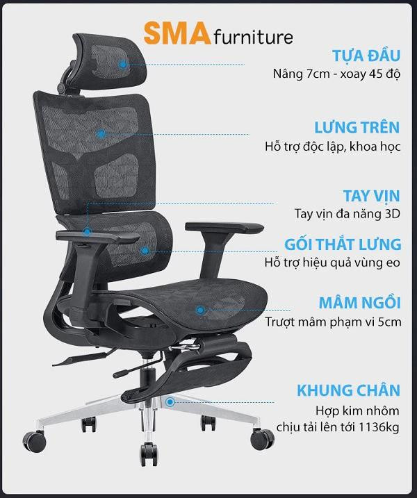 Ghế văn phòng công thái học bảo vệ sức khỏe