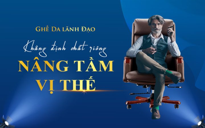 Ghế văn phòng giám đốc bọc da màu nâu sang trọng