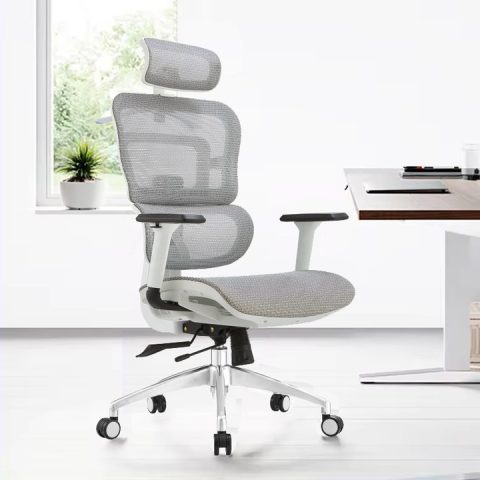 Ghế văn phòng hiện đại với lưới thoáng khí và tựa lưng hỗ trợ