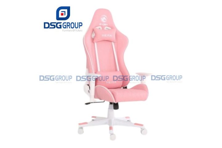 Ghế văn phòng màu hồng bọc da PU sang trọng