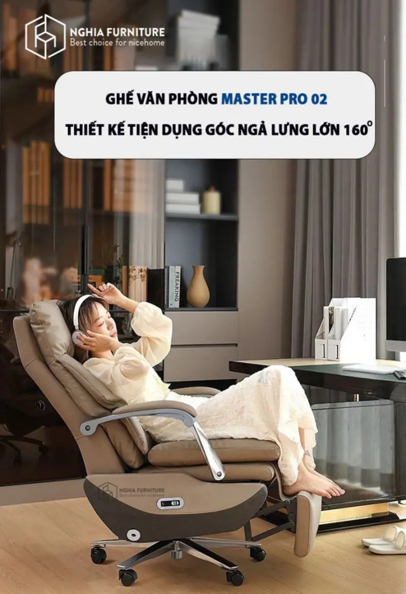 Ghế văn phòng thư giãn chân xoay
