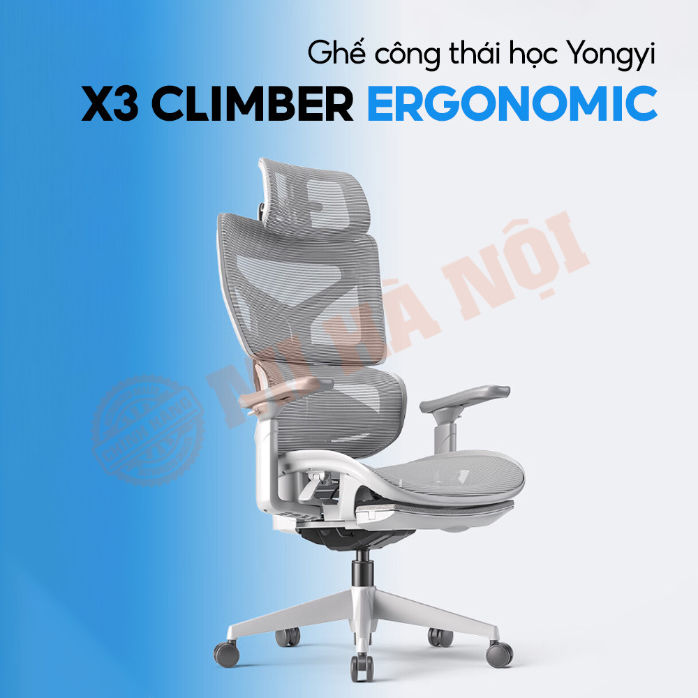 Ghế xoay công thái học Yongyi X3 Climber Ergonomic với thiết kế cao cấp, màu đen