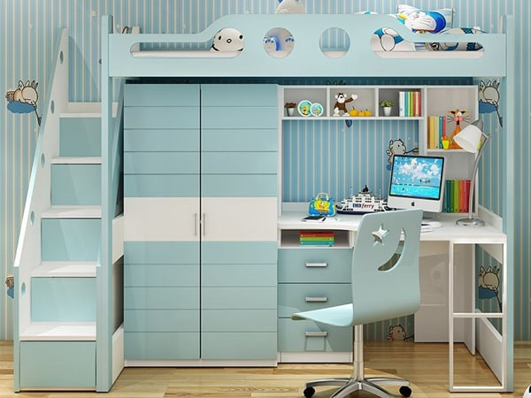 Giường thông minh 3 trong 1 với bàn làm việc và tủ quần áo