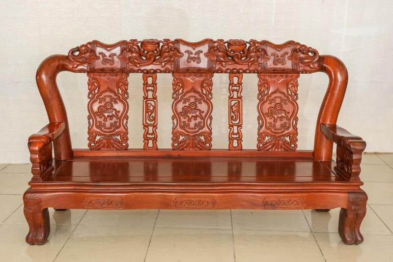 Góc nhìn tổng thể bộ bàn ghế Đồng Kỵ tay 12 8 món
