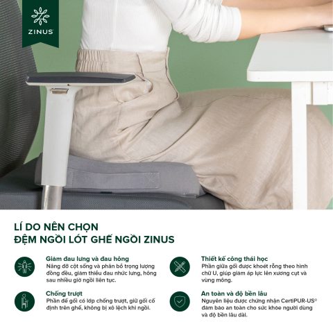 Gối lót ghế ngồi công thái học từ Memory Foam