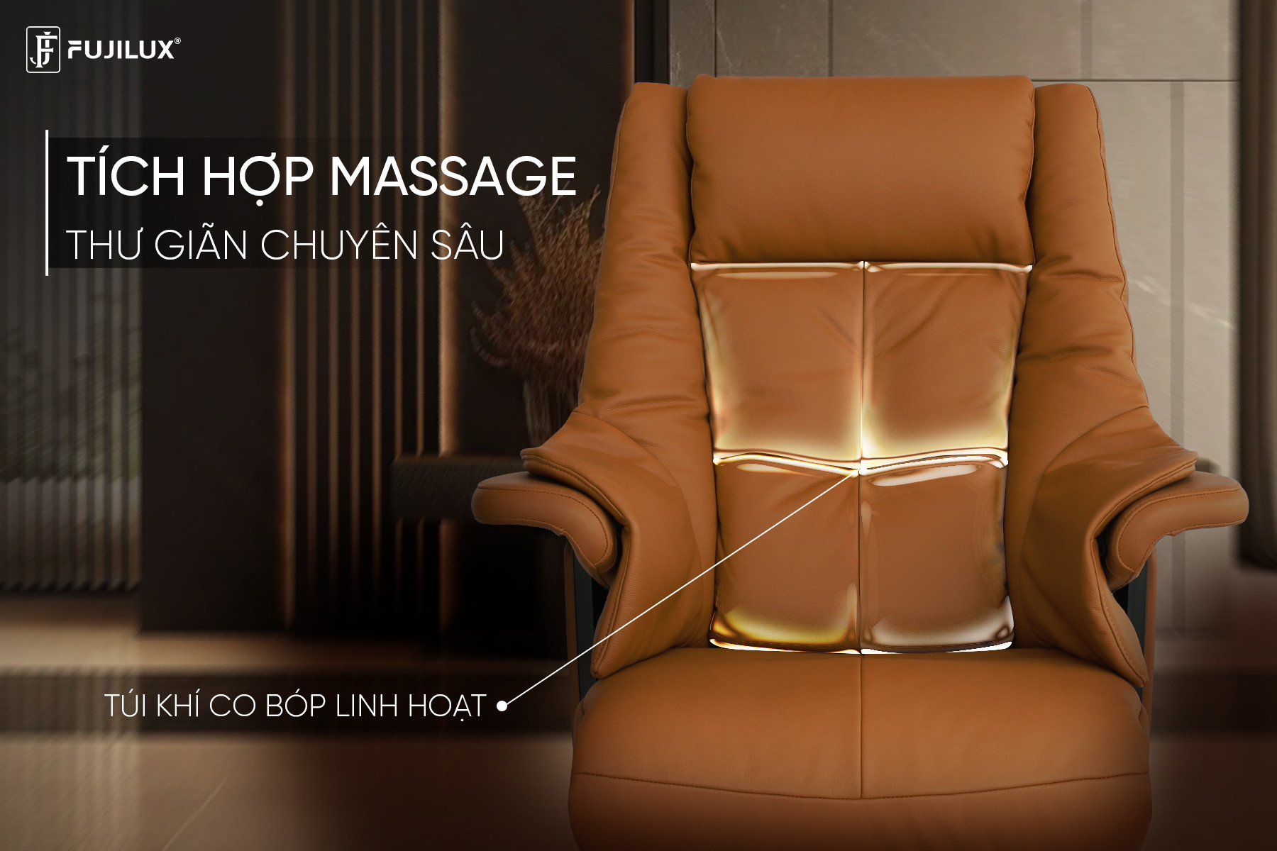 Hệ thống massage túi khí trên ghế chủ tịch