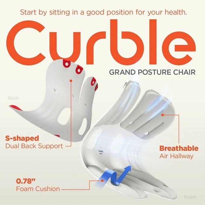 Hệ thống thông khí hiện đại trên ghế điều chỉnh tư thế ngồi Curble