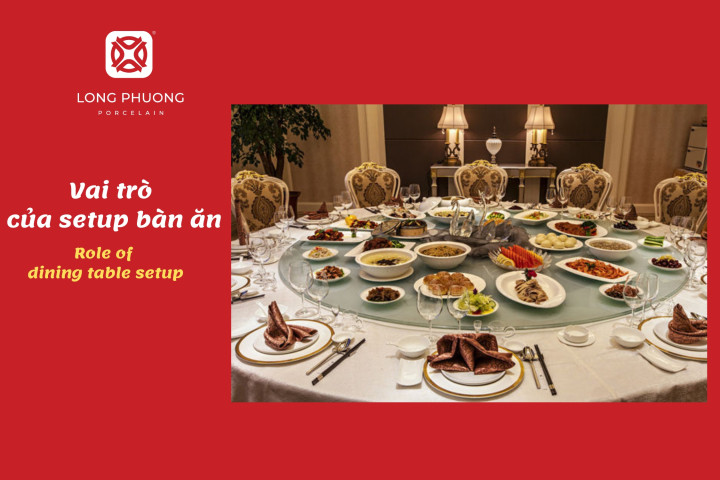 Hình ảnh bàn ăn kiểu Á được bài trí tinh tế, nhấn mạnh tầm quan trọng của việc sắp xếp trong trải nghiệm ẩm thực.