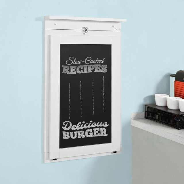 Hình ảnh bàn ăn thông minh gắn tường gấp gọn dạng hình chữ nhật sau khi thu lại