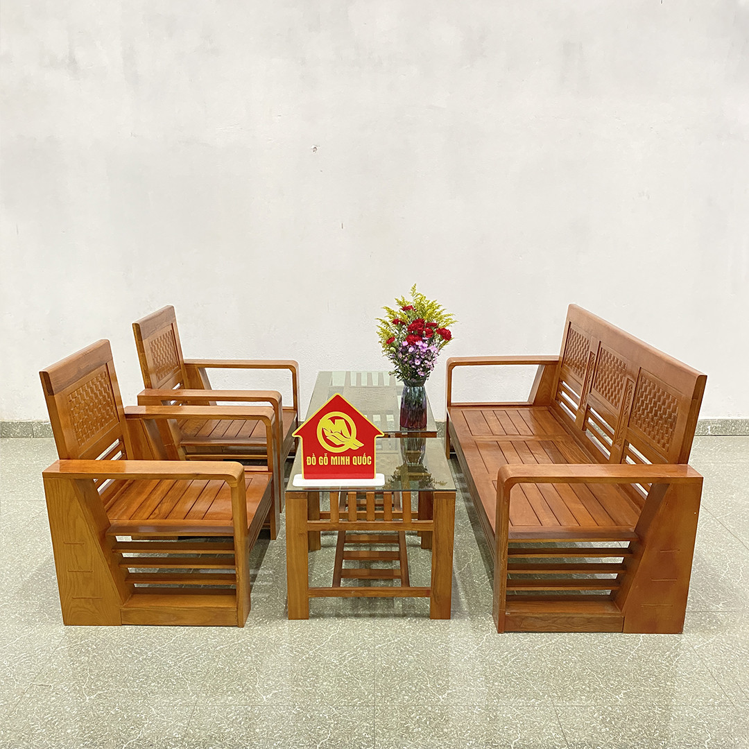 Hình ảnh bộ sofa kiểu Nhật gỗ sồi phun màu - SP531