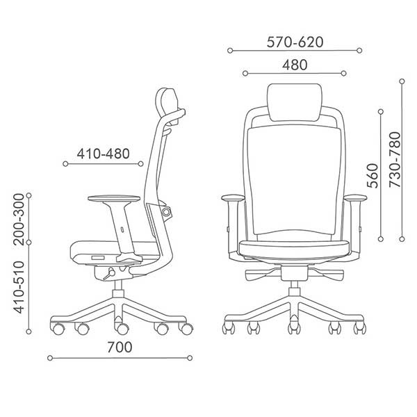 Hình ảnh cận cảnh một chiếc ghế giám đốc văn phòng sang trọng, nhấn mạnh kích thước và tỷ lệ phù hợp với không gian làm việc