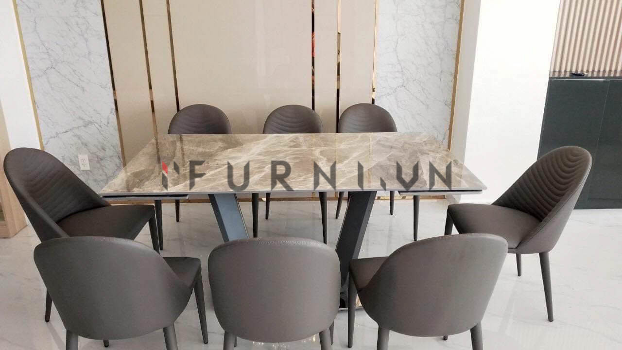 Hình ảnh chi tiết bàn ăn mở rộng đa năng với chân đế vững chắc