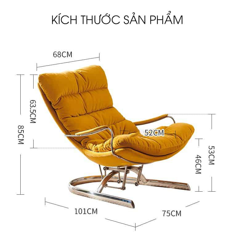 Hình ảnh tổng thể ghế bập bênh inox trong một không gian bài trí đẹp mắt