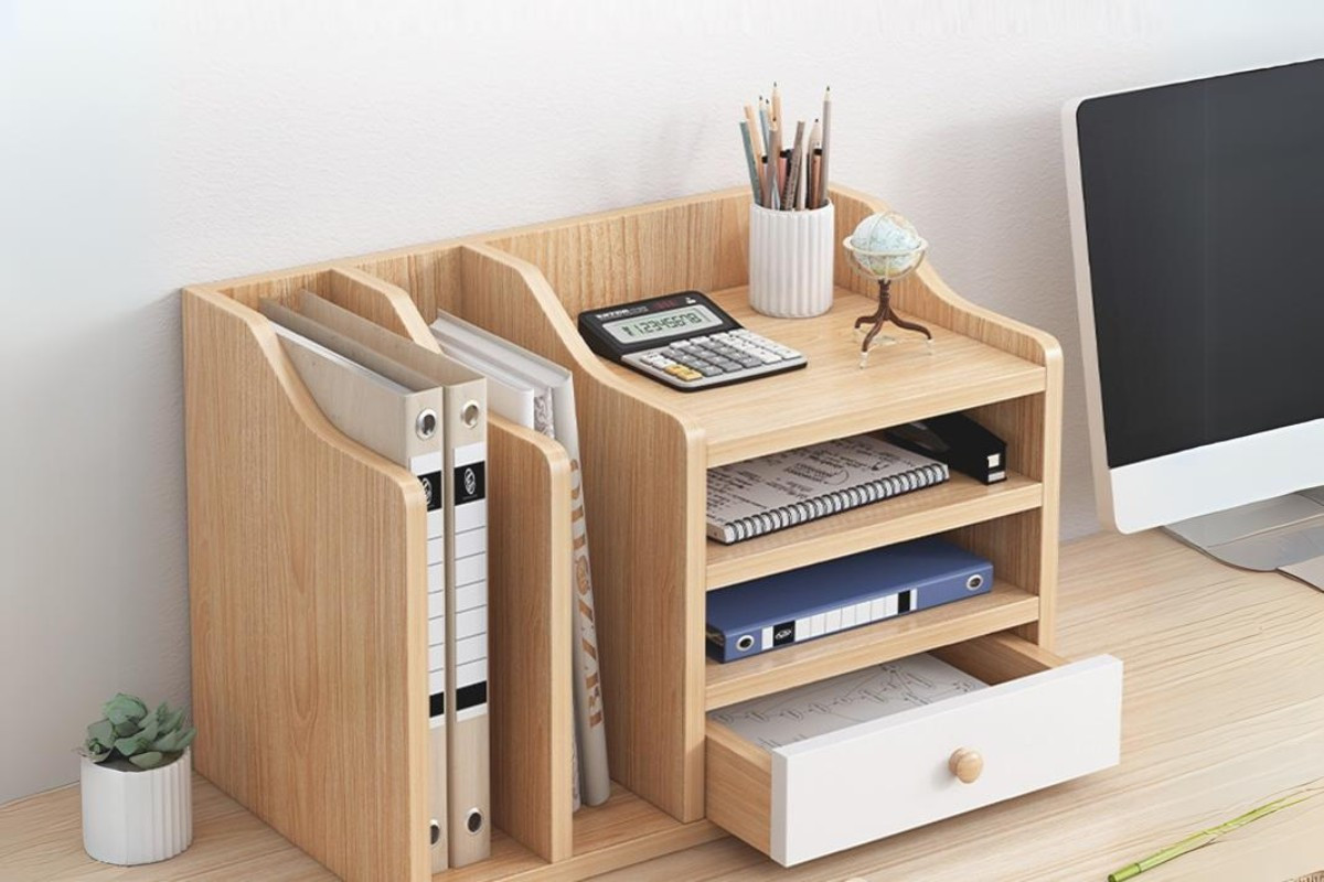 Kệ để bàn làm việc văn phòng bằng gỗ cao cấp