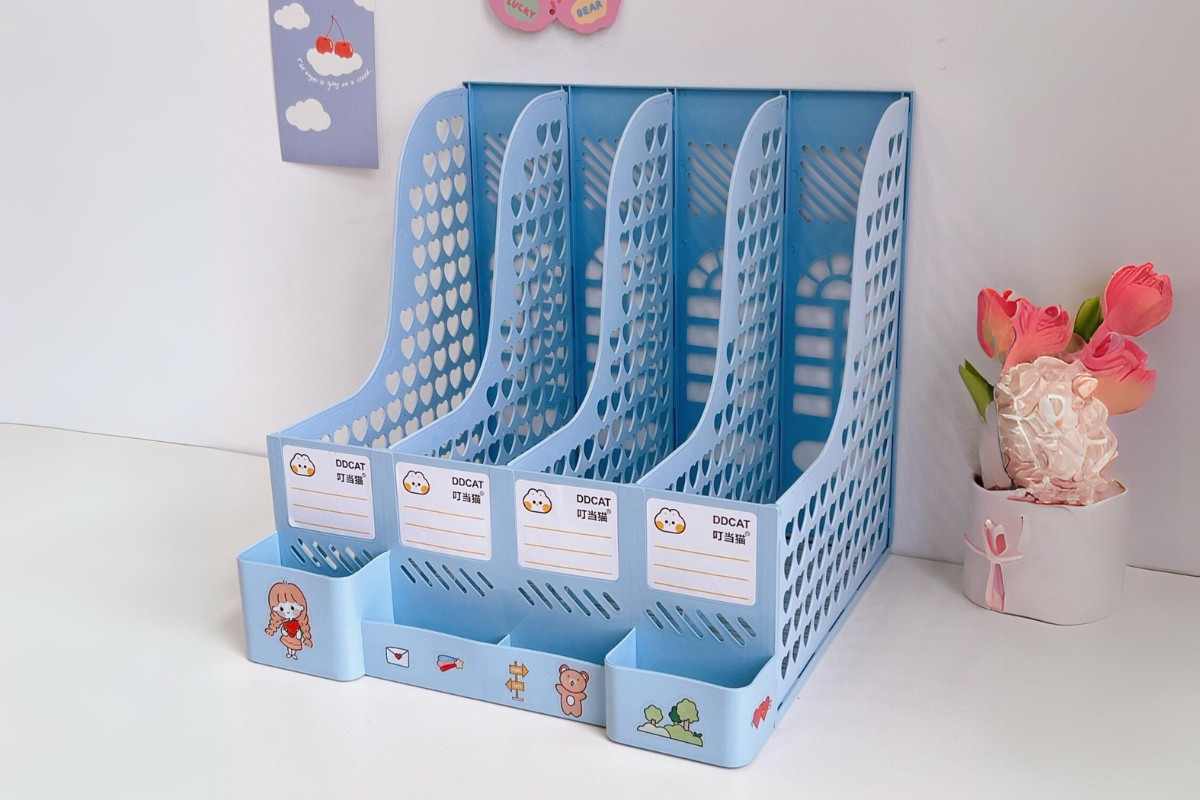 Kệ để bàn làm việc văn phòng dạng rổ kim loại