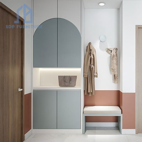 Kệ để giày âm tường có ghế ngồi êm ái