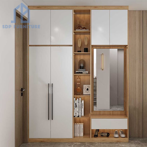Kệ để giày nhiều ngăn kết hợp ghế ngồi trang trí